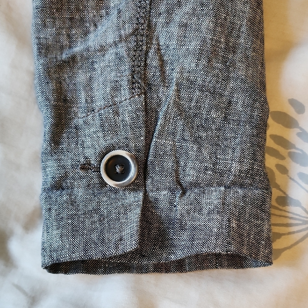 RW&CO Stylish Gray Women's Linen Jacket Size 6 - Picture 7 of 7